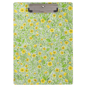 Buttercups on white clipboard