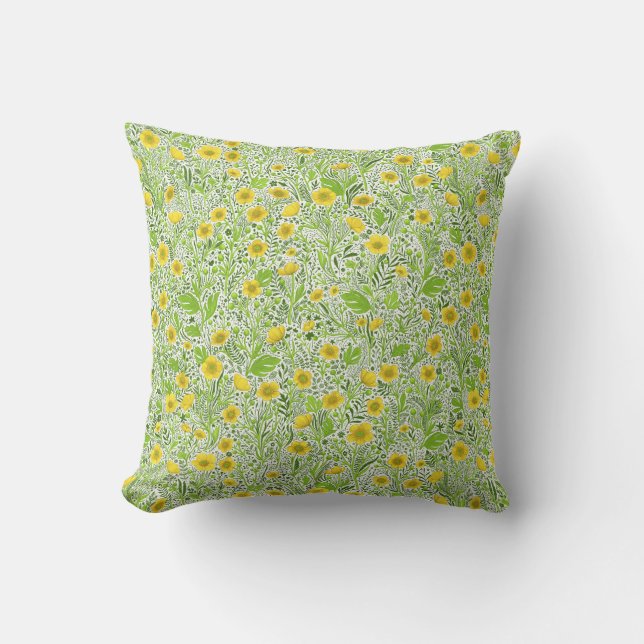 Buttercups on white cushion (Front)