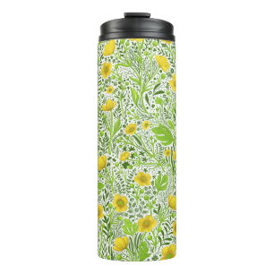 Buttercups on white thermal tumbler