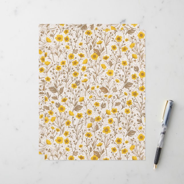 Buttercups, yellow and brown (Front/Back In Situ)