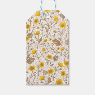 Buttercups, yellow and brown gift tags
