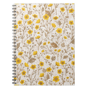 Buttercups, yellow and brown notebook