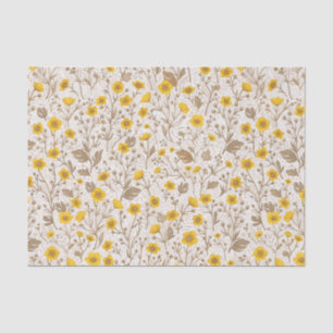 Buttercups, yellow and brown tissue paper