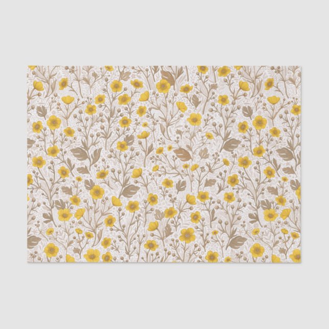 Buttercups, yellow and brown tissue paper (Front)