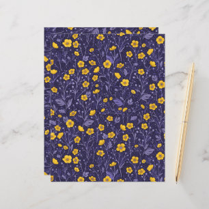 Buttercups, yellow and violet