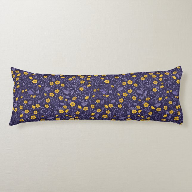 Buttercups, yellow and violet body cushion (Front)