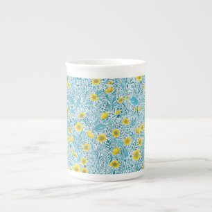 Buttercups, yellow, blue and white bone china mug