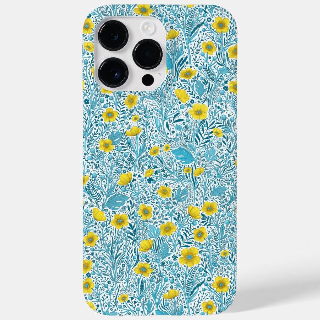 Buttercups, yellow, blue and white Case-Mate iPhone case (Back)