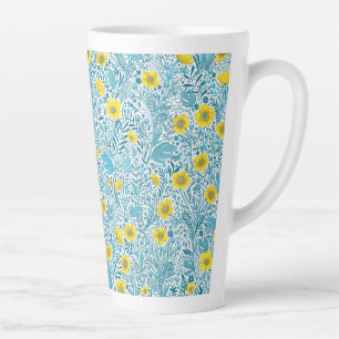 Buttercups, yellow, blue and white latte mug