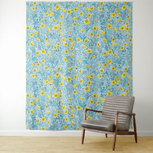 Buttercups, yellow, blue and white tapestry