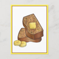 Buttered Banana Bread Loaf Slice Food Illustration