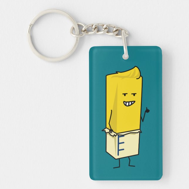 Buttered Buttery Stick of Butter Happy Thumbs Up Key Ring (Front)