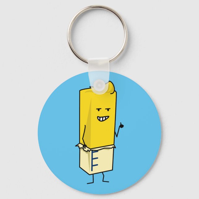Buttered Buttery Stick of Butter Happy Thumbs Up Key Ring (Front)