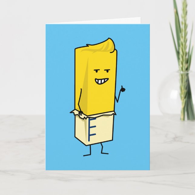 Buttered Buttery Stick of Butter Happy Thumbs Up Thank You Card (Front)