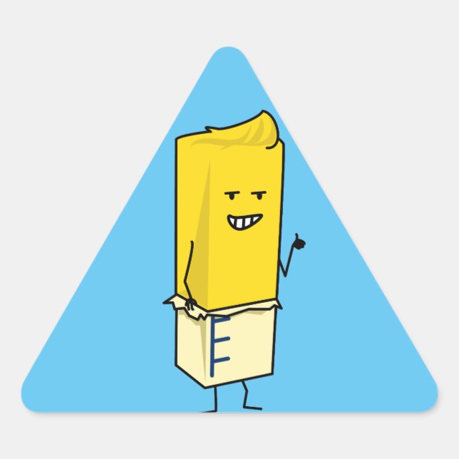 Buttered Buttery Stick of Butter Happy Thumbs Up Triangle Sticker (Front)