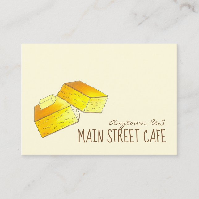 Buttered Cornbread Southern Soul Food Spoon Bread Business Card (Front)