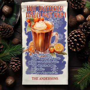 Buttered Hazelnut Rum Christmas Cocktail Recipe Tea Towel