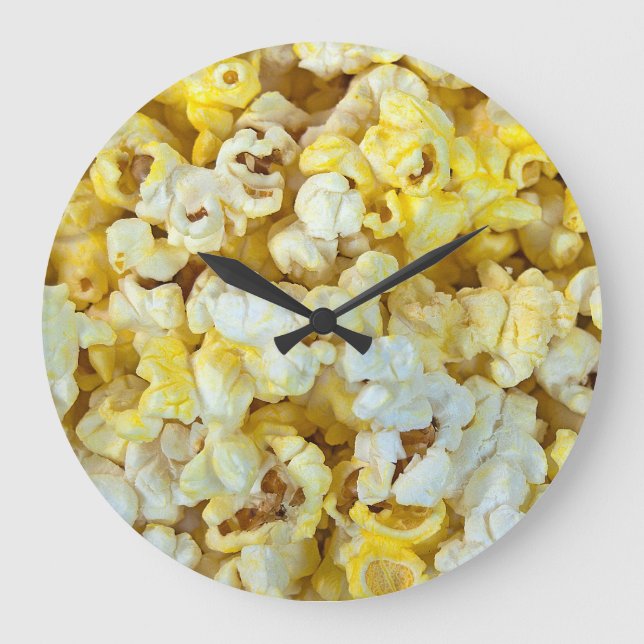 buttered popcorn background large clock (Front)