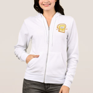 Buttered Toast Cartoon Character Happy Bread Hoodie
