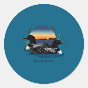 Butterfield Lake Loon Pair  Classic Round Sticker