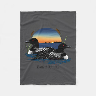 Butterfield Lake Loon Pair  Fleece Blanket
