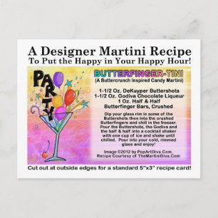 Butterfinger-Tini Martini Recipe Postcard