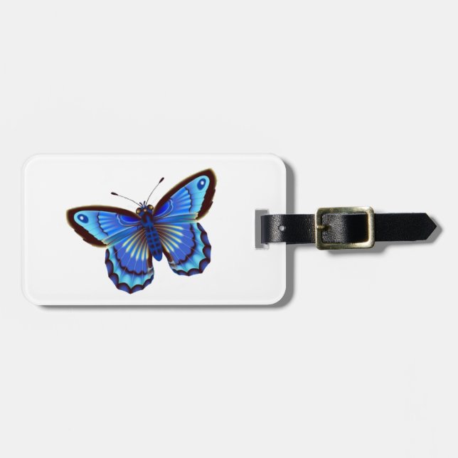 Butterfiy blue Luggage Tag (Front Horizontal)