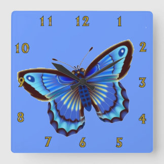 Butterfiy blue Wall Clock