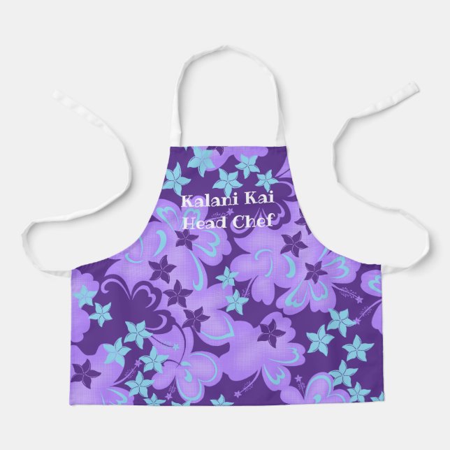 Butterflibiscus Hawaiian Hibiscus Butterfly Purple Apron (Front)
