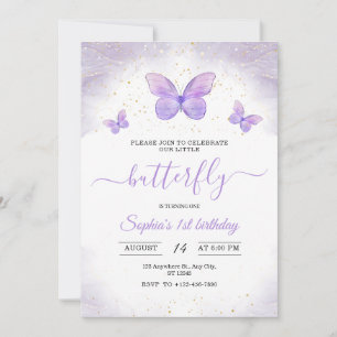 Butterflies 1st Birthday Invitation Girls Birthday