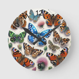 Butterflies 2 round clock
