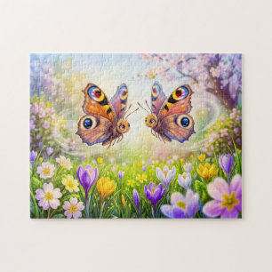 Butterflies Above Blooming Spring Meadow Jigsaw Puzzle
