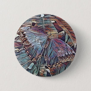 BUTTERFLIES ABSTRACT  6 CM ROUND BADGE