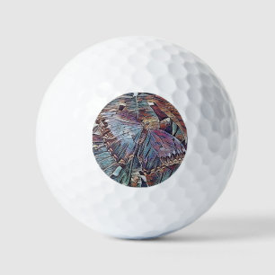 BUTTERFLIES ABSTRACT   GOLF BALLS