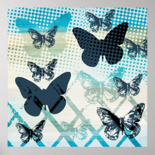 Butterflies Abstract Poster