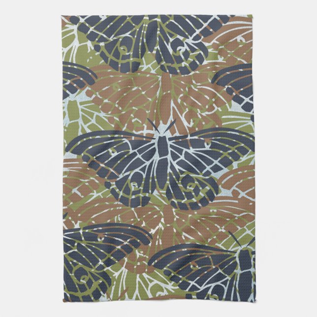 Butterflies Abstract Tea Towel (Vertical)