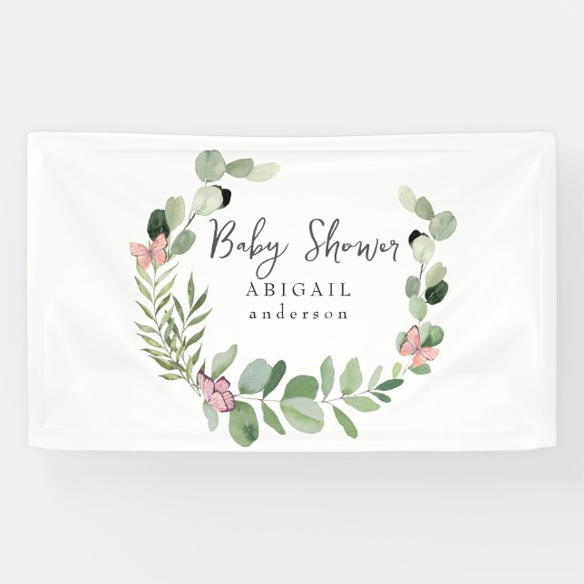 Butterflies All Around Baby Shower Banner (Horizontal)