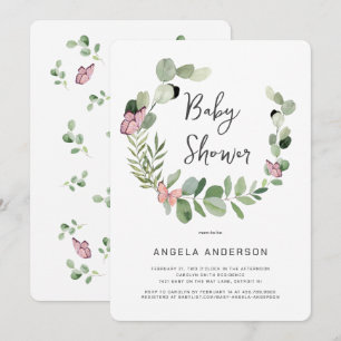 Butterflies All Around Baby Shower Invitation