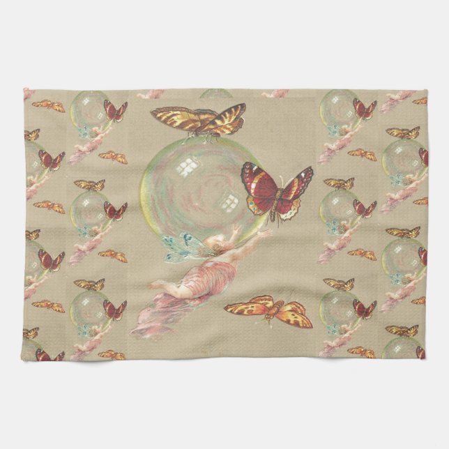 Butterflies and a Angel Tea Towel (Horizontal)