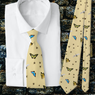 Butterflies and Bees Pattern Tie