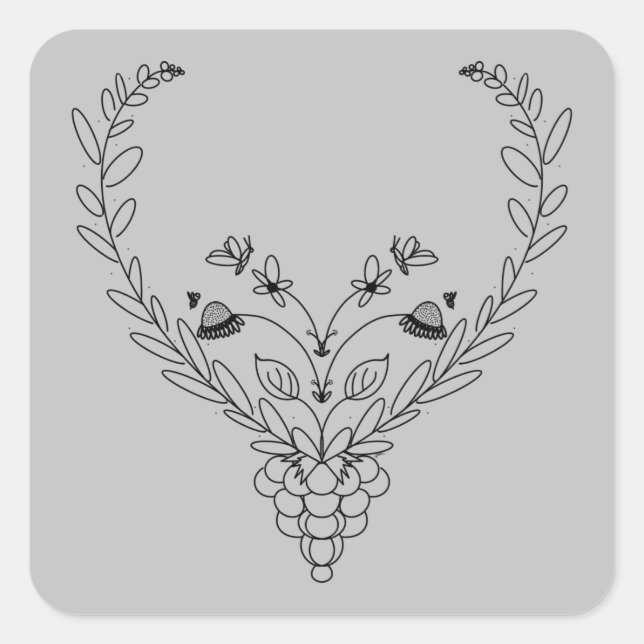 Butterflies and Bees  Square Sticker (Front)