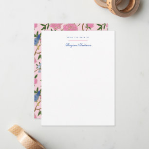 Butterflies and Birds Floral Personal Stationery Card