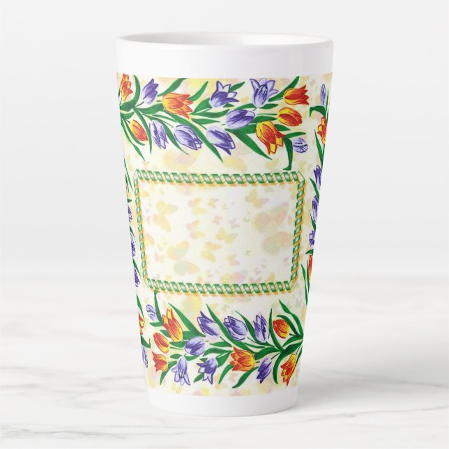 butterflies and blossoms latte mug (Front)