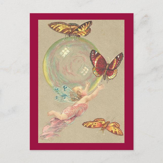 Butterflies and Bubble Postcard (Front)