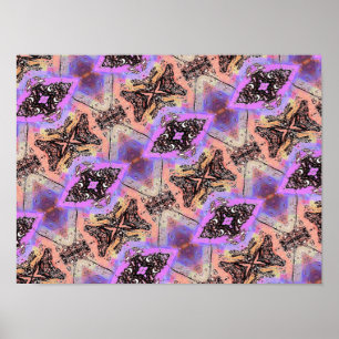 BUTTERFLIES AND BUGS ABSTRACT PATTERN POSTER