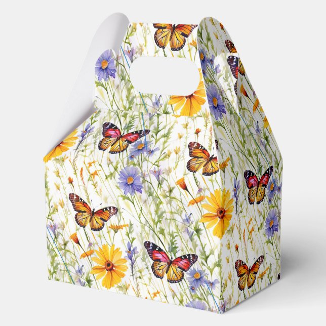 Butterflies and Daisies in a Meadow Favour Box (Front)