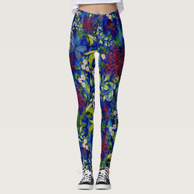 Butterflies and Daisies Leggings (Front)