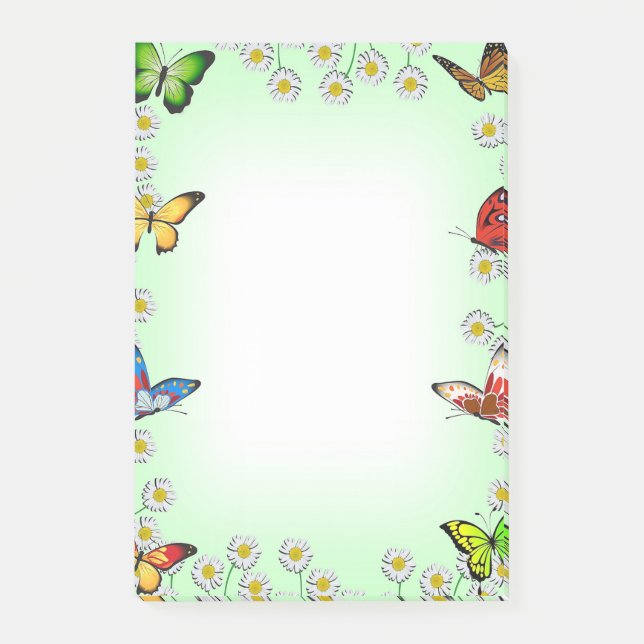 Butterflies and Daisies Post-it Notes (Front)