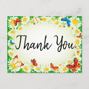 Butterflies and Daisies Postcard