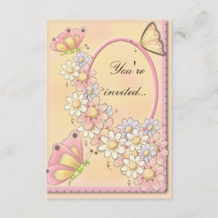 Butterflies and Daisy Flowers Invitation